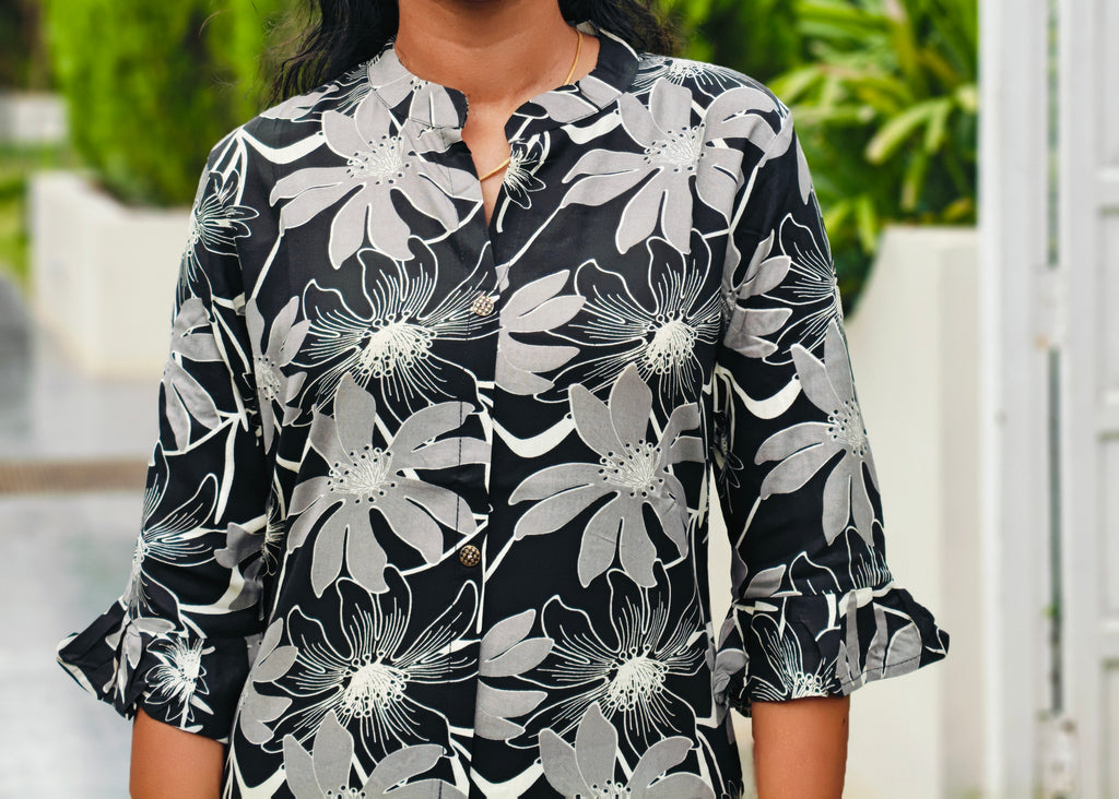 Black Floral Kurthi
