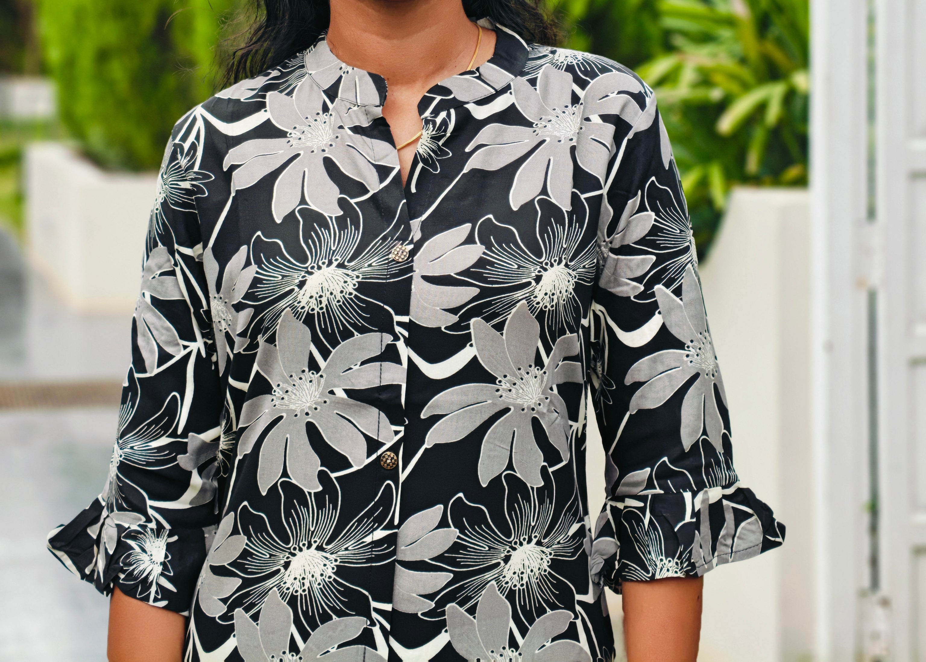 Black Floral Kurthi